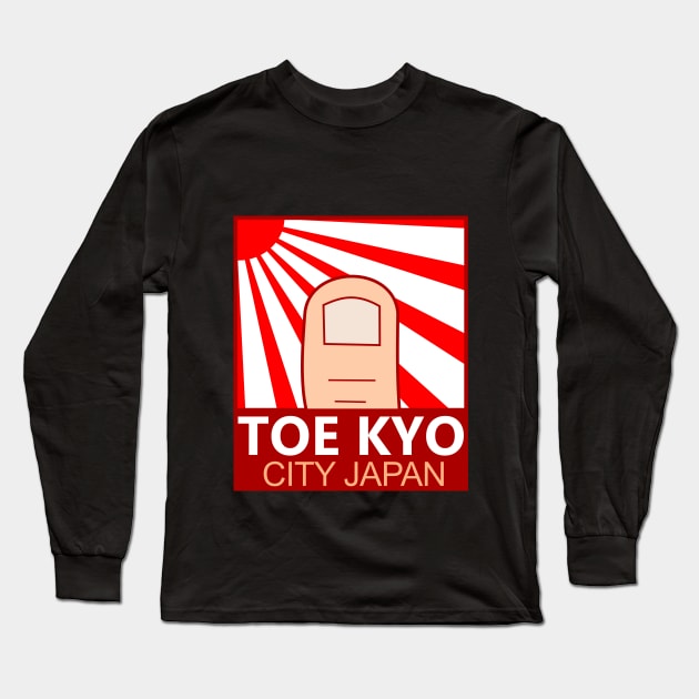 Toe Kyo Tokyo City Japan Rising Sun Long Sleeve T-Shirt by ELKaito